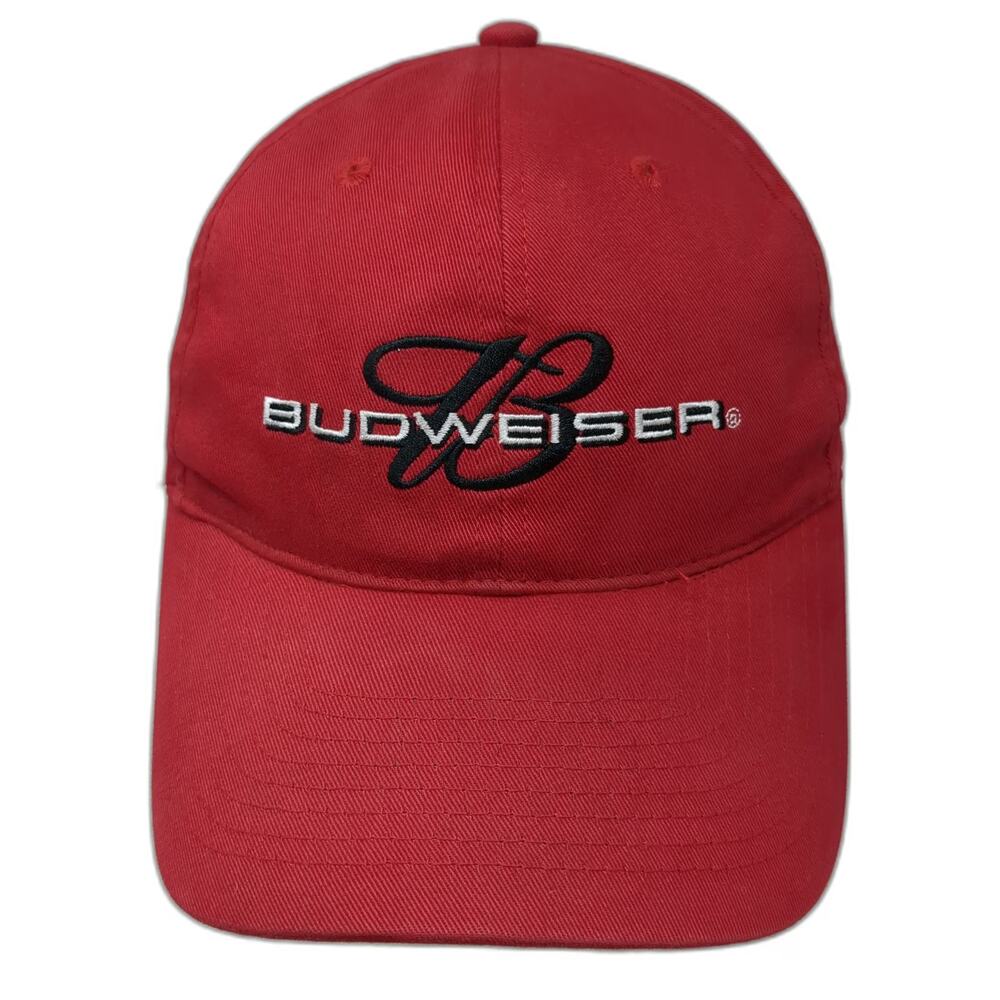 Budweiser Baseball Cap Red One Size Slideback Embroidered Logo 2003 Cotton Hat